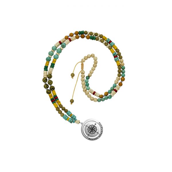 Turquoise, brown beads necklace (העתק)